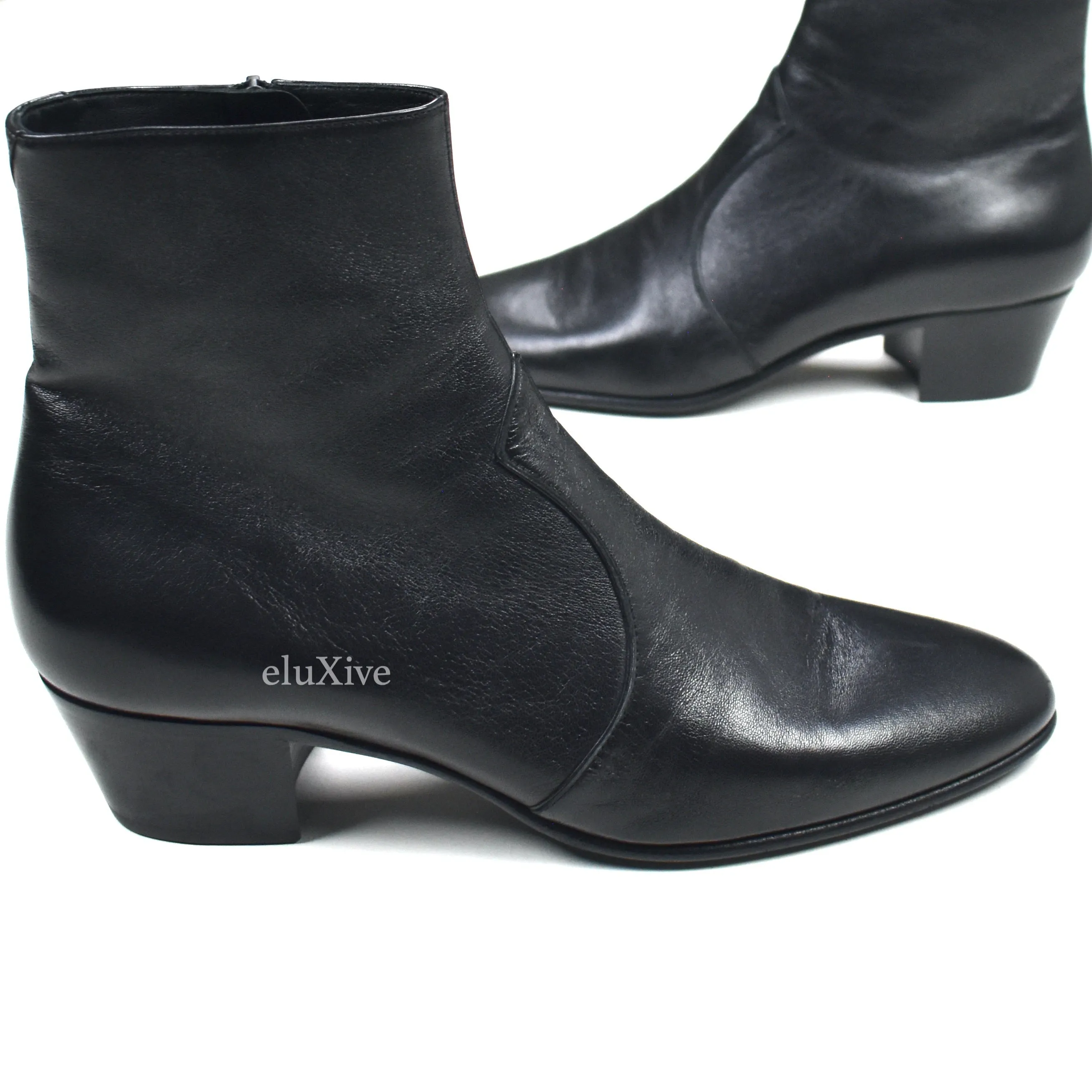 Saint Laurent - Black Leather Zippered Joey Boots