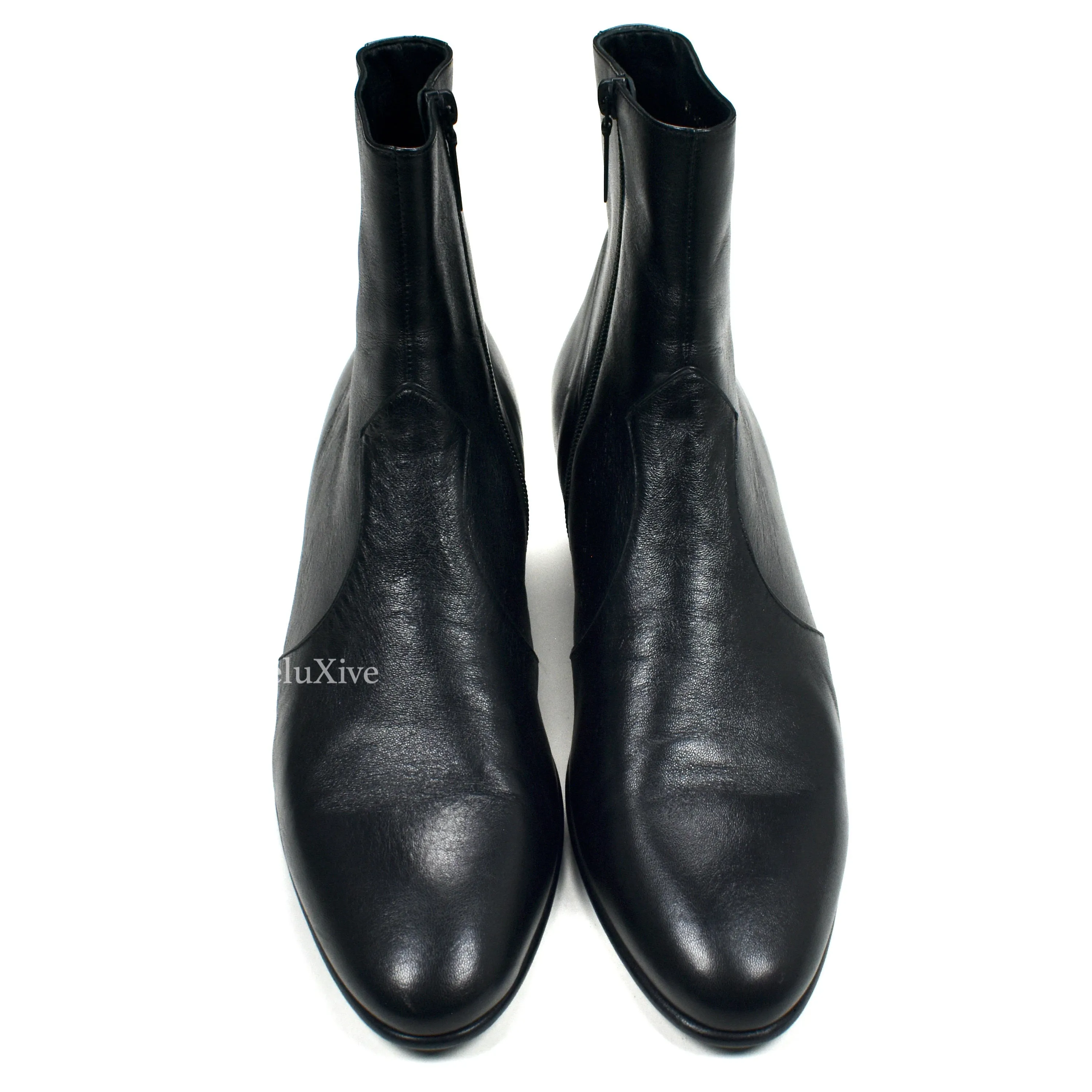 Saint Laurent - Black Leather Zippered Joey Boots