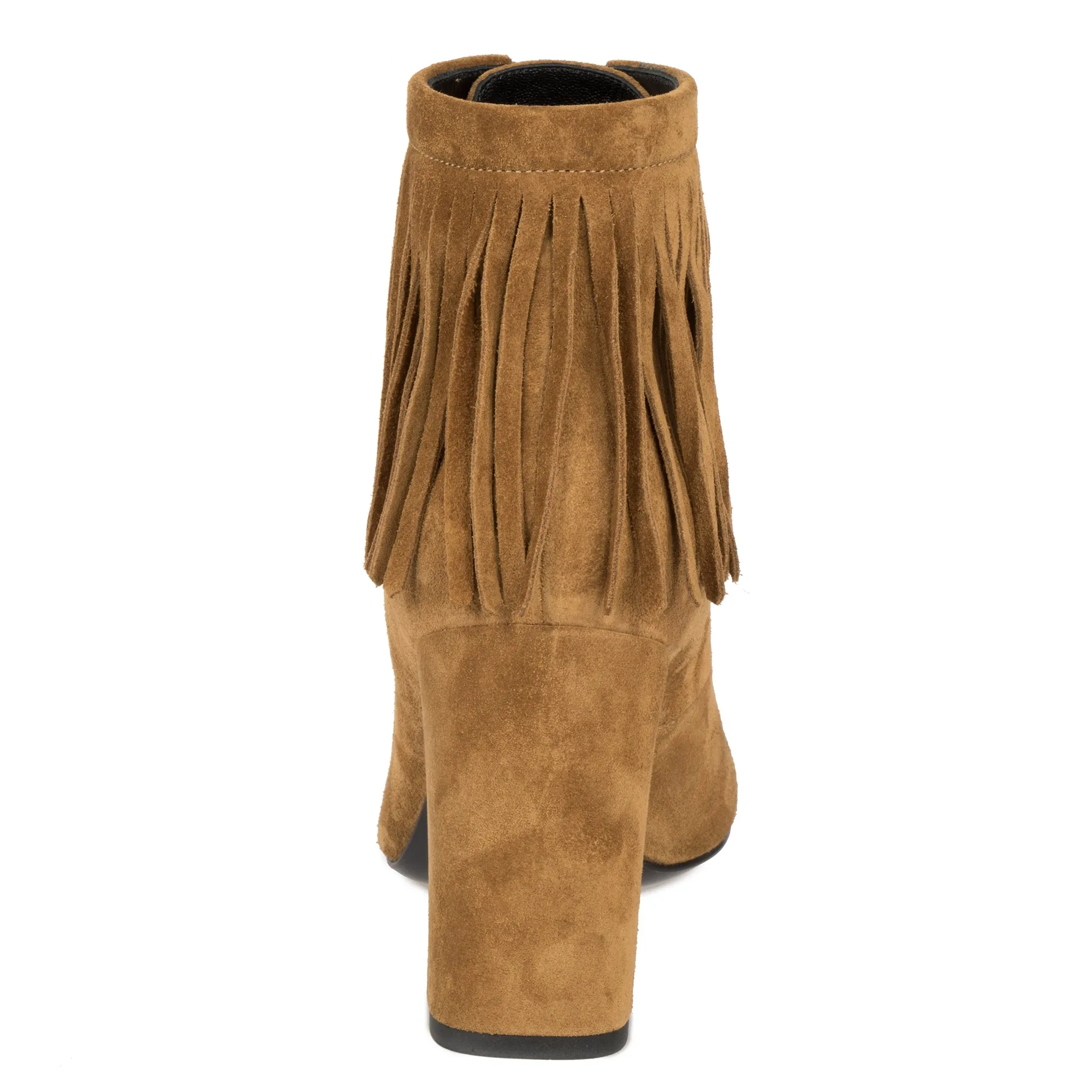 Saint Laurent Fringed "Babies" Ankle Boots | Tan Suede | 36.5