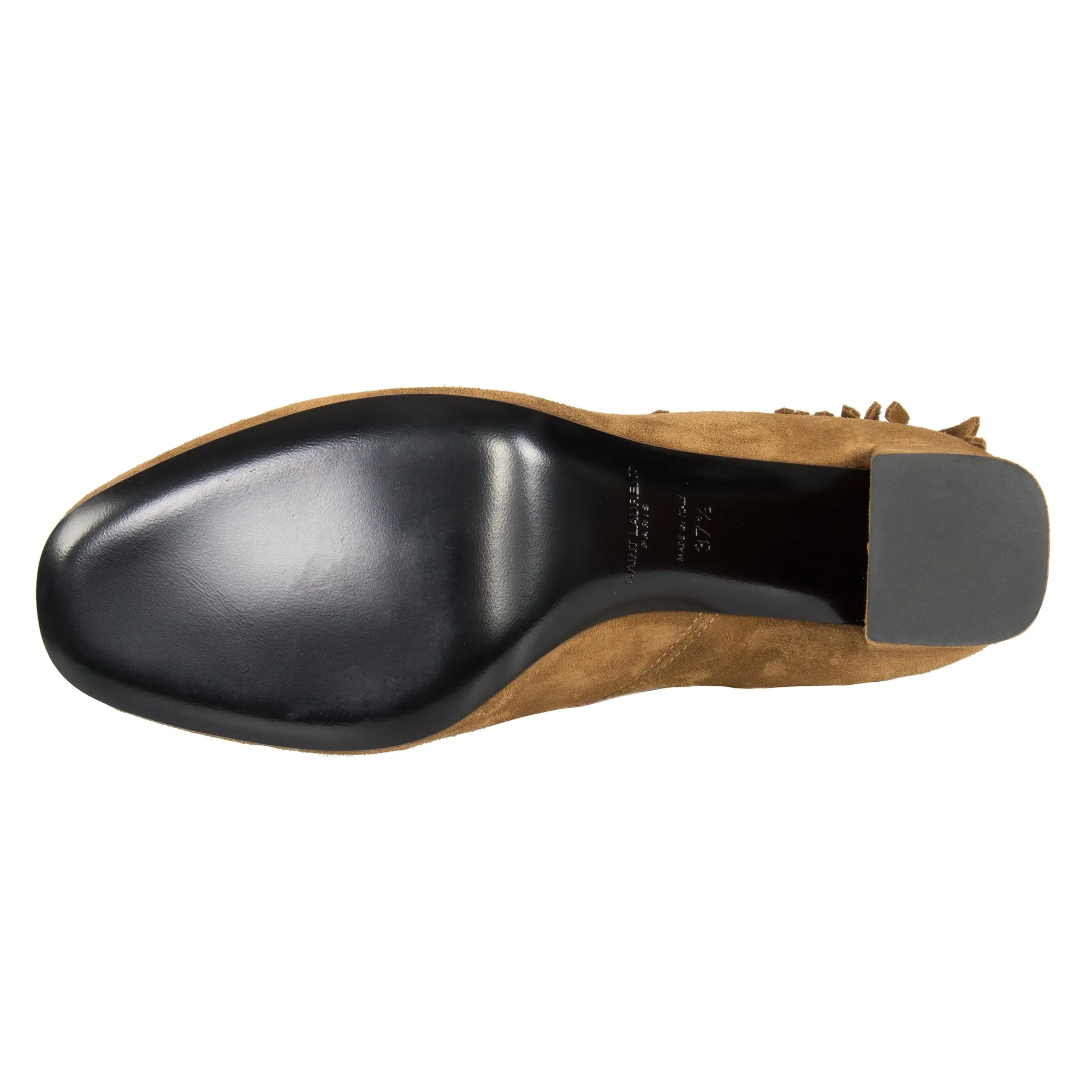Saint Laurent Fringed "Babies" Ankle Boots | Tan Suede | 36.5