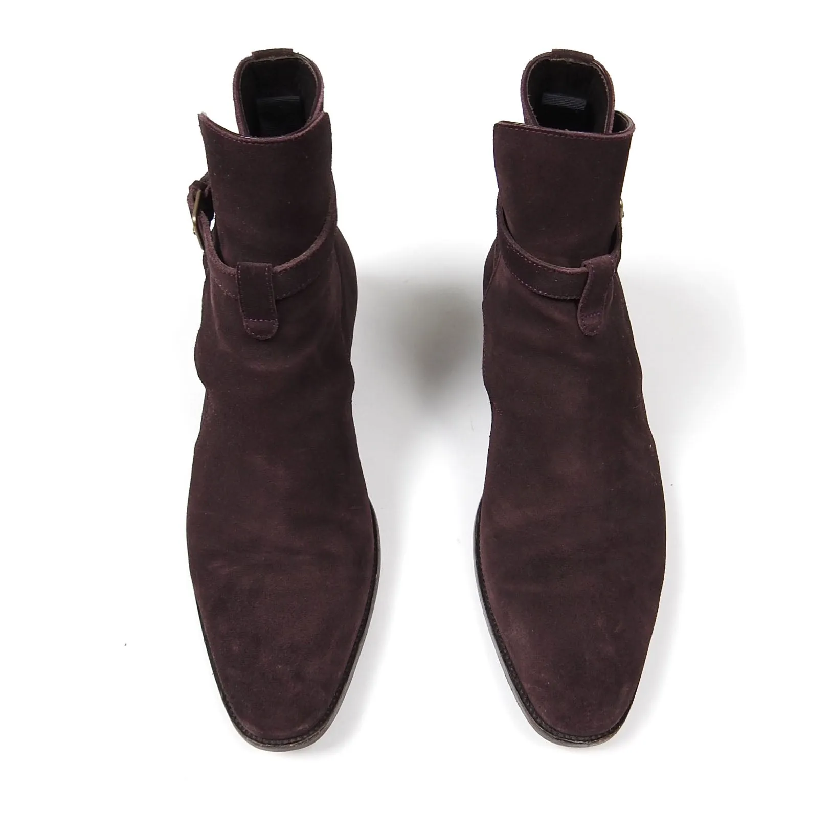Saint Laurent Suede Wyatt 30 Jodhpur Boots Deep Blood Size 41.5