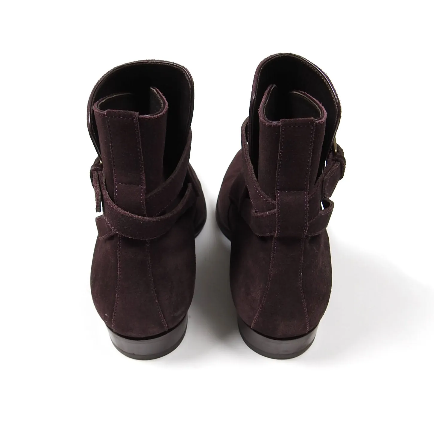 Saint Laurent Suede Wyatt 30 Jodhpur Boots Deep Blood Size 41.5