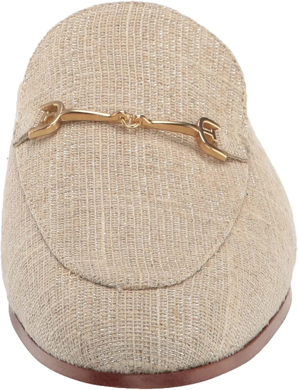 Sam Edelman Linnie Natural Golden Accented Slip On Rounded Toe Fashion Mules
