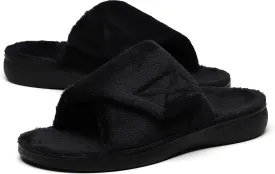SOLLBEAM Women's Plantar Fasciitis Fuzzy House Orthopedic Adjustable Slippers With Arch Support Orthotic Heel Cup Sandals For Ladies