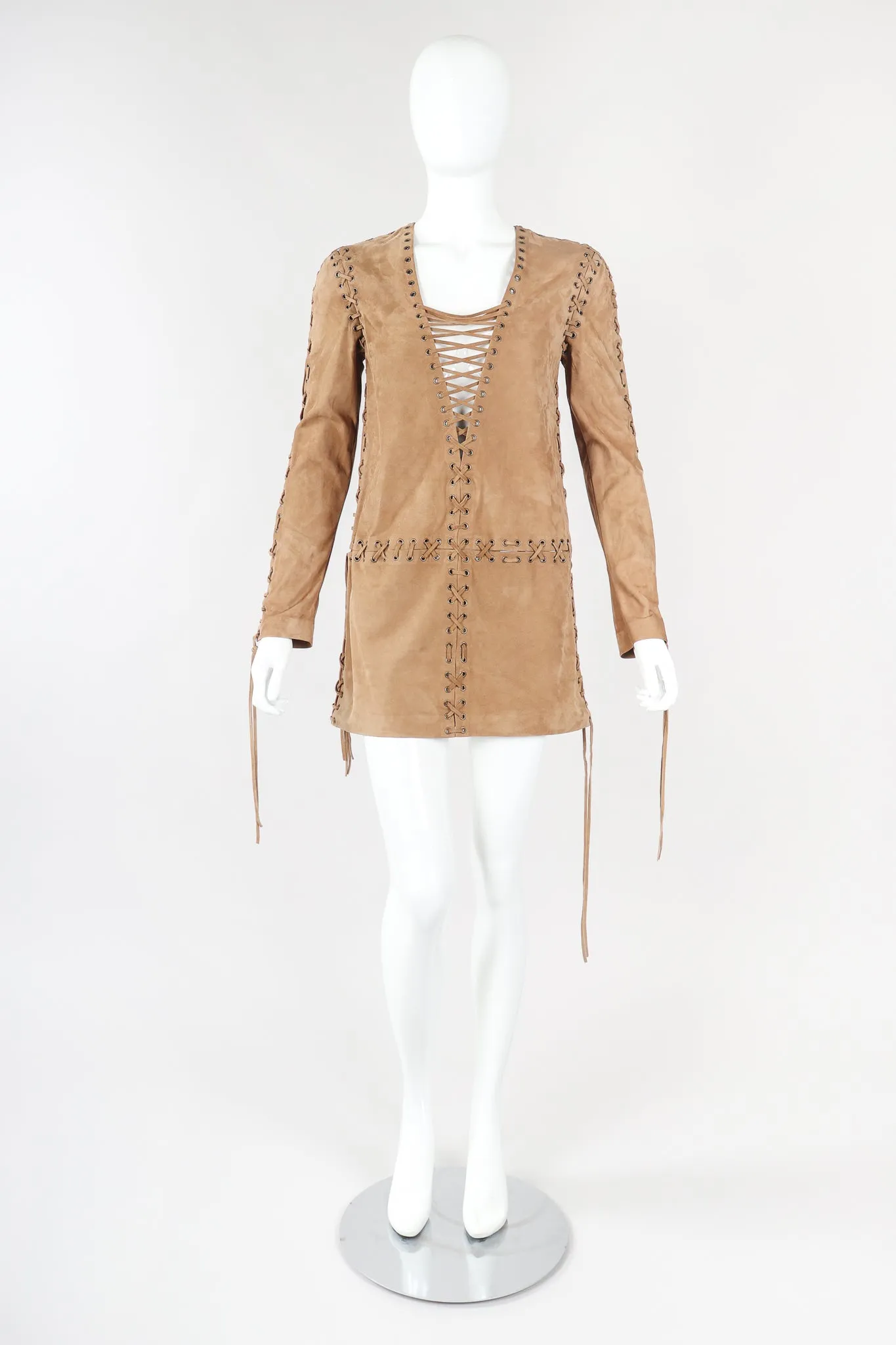 Suede Laced Minidress