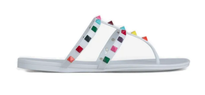 VALENTINO GARAVANI - Rockstud thong flat sandals