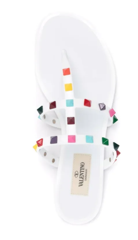 VALENTINO GARAVANI - Rockstud thong flat sandals
