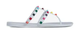 VALENTINO GARAVANI - Rockstud thong flat sandals