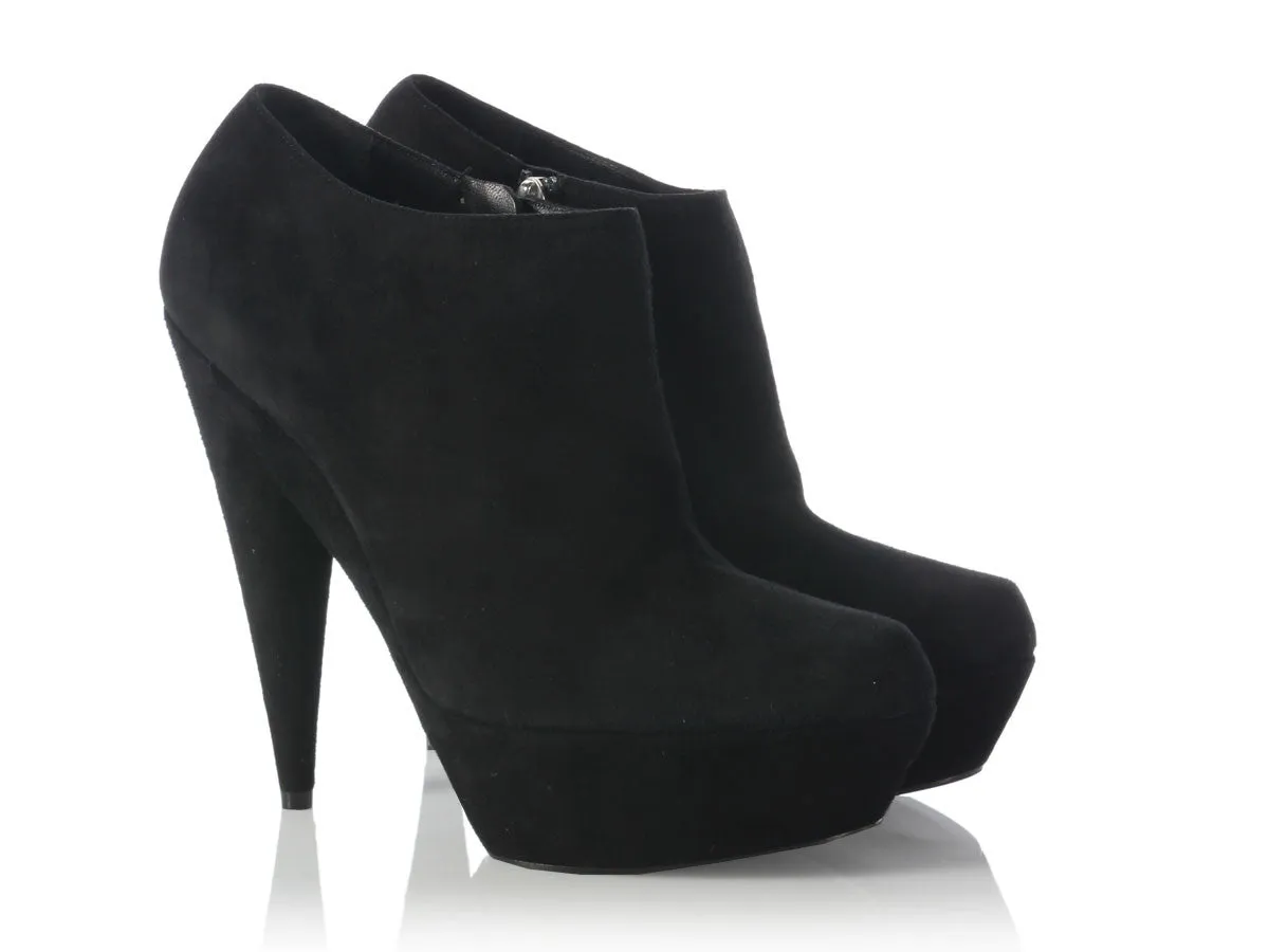 YSL Black Suede Aliama Ankle Boots