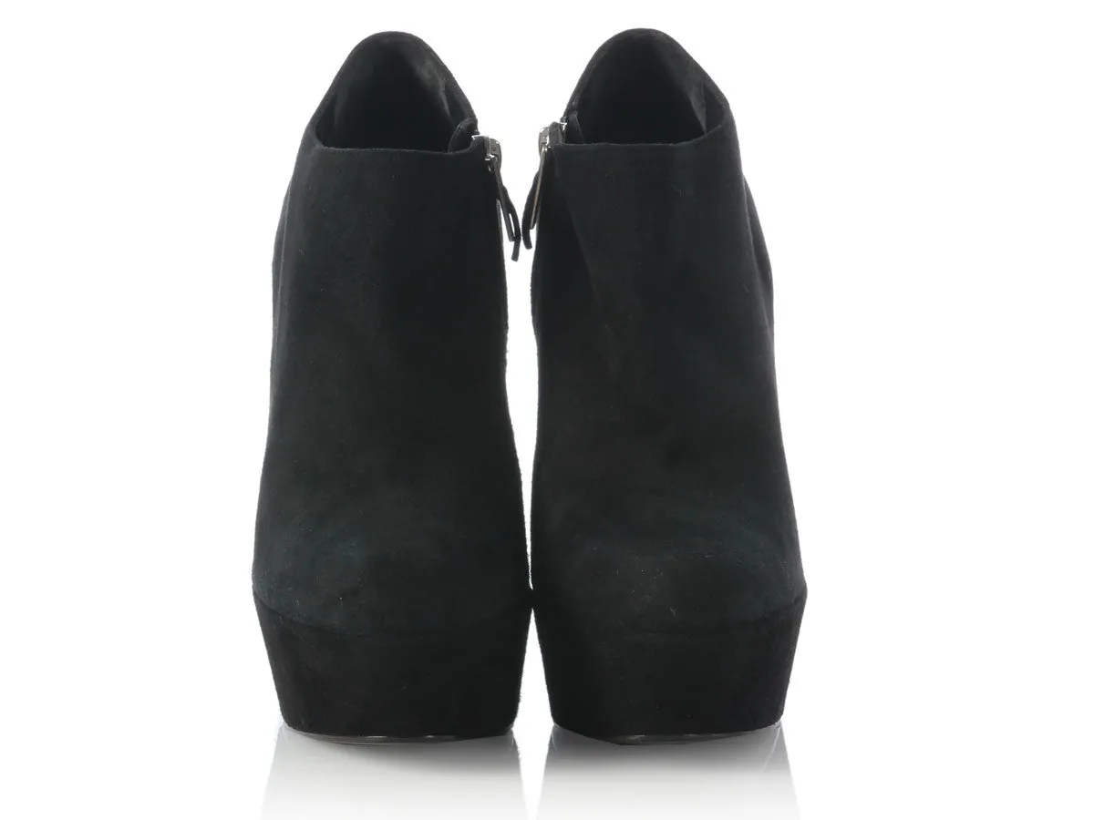 YSL Black Suede Aliama Ankle Boots