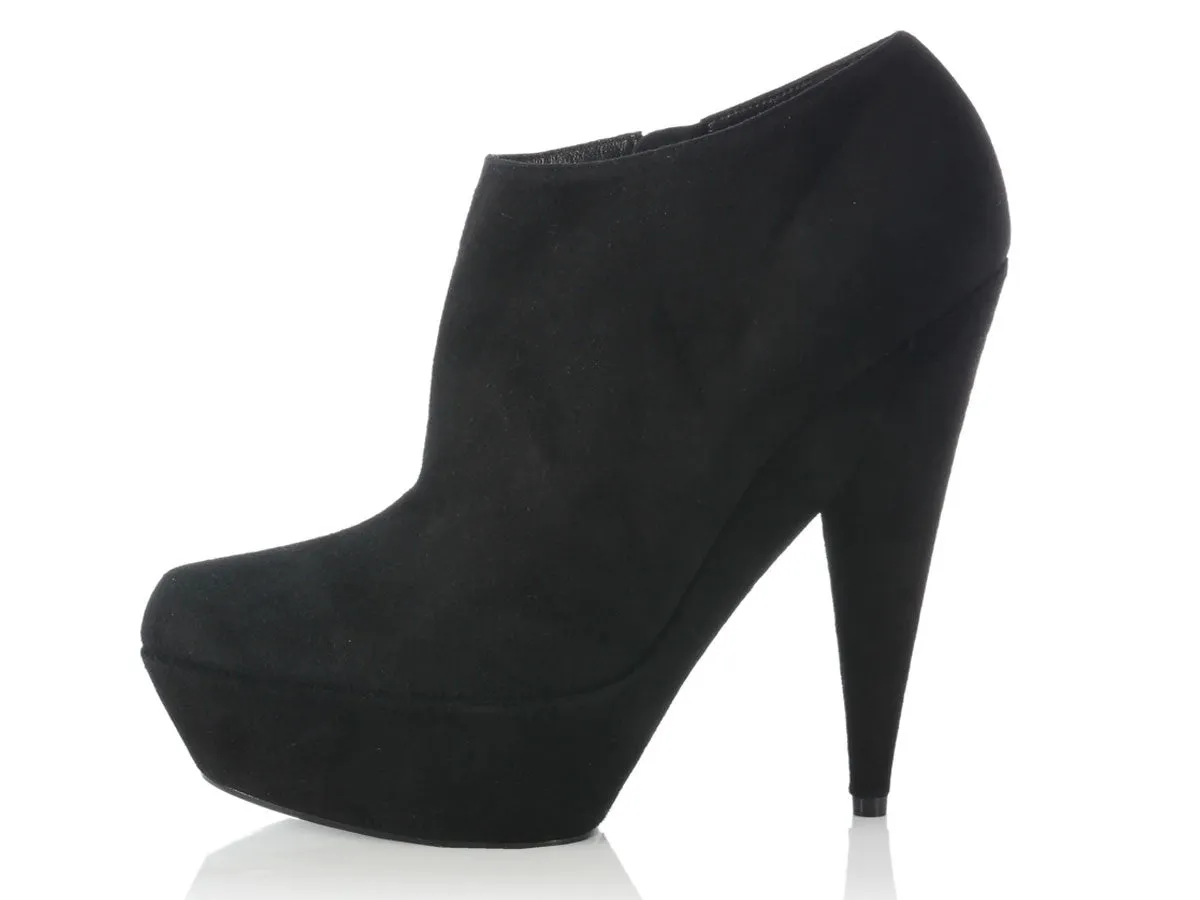 YSL Black Suede Aliama Ankle Boots